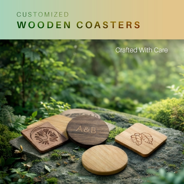 Custom Grooved Wooden Coasters