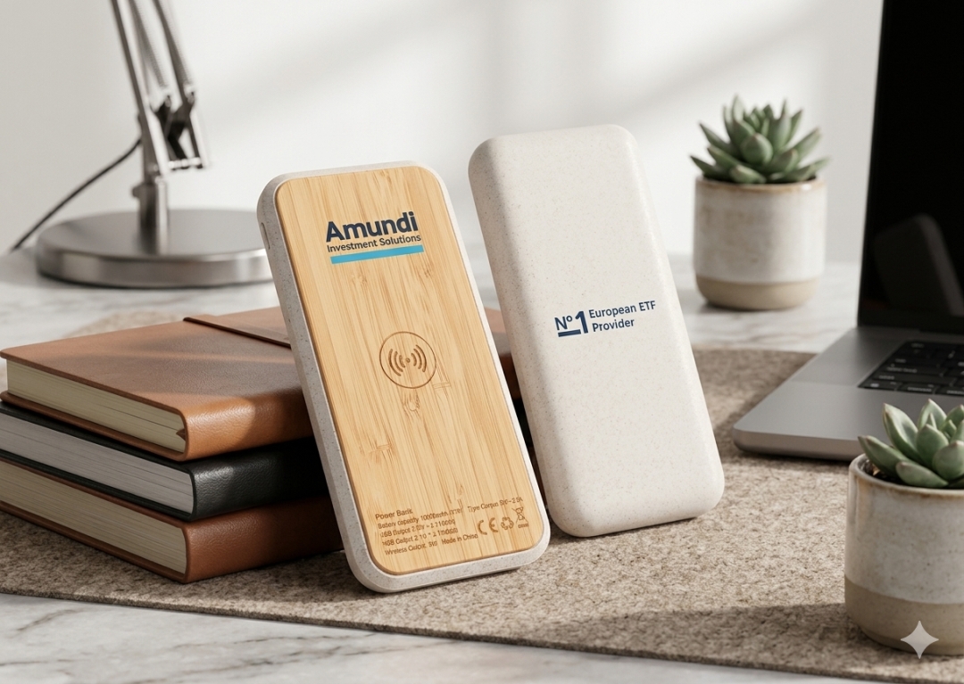 10,000mAh TerraCharge Bamboo Wireless Powerbank