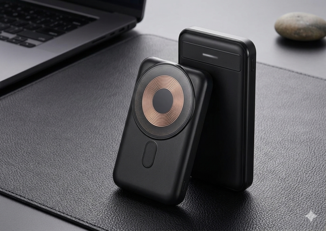 10,000mAh Kompac Magnetic Wireless Powerbank With Phone Stand